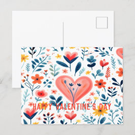 MINIMALISTISCHE WASSERFARBHERZEN FEIERTAGSPOSTKARTE