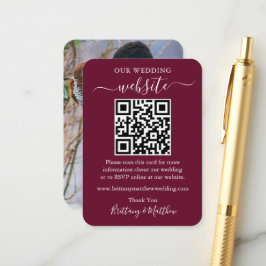 Minimalistische Website-Foto für Hochzeiten QR Bur Begleitkarte