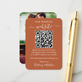Minimalistische Website für Hochzeiten Foto QR Ter Begleitkarte