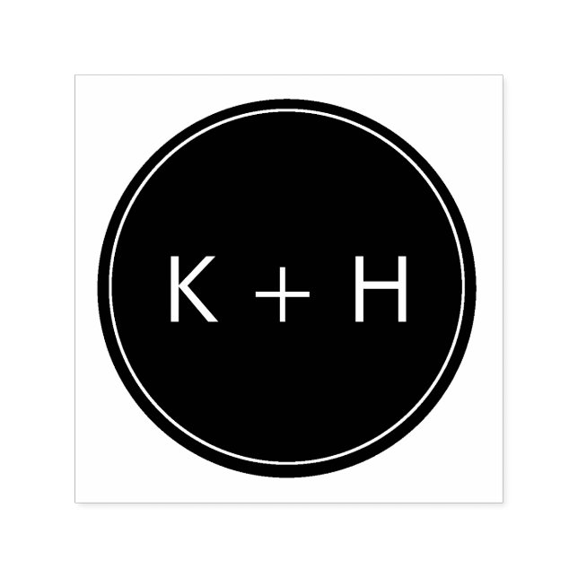 Minimalistische Wedding Monogram-Briefmarke Permastempel (Design)