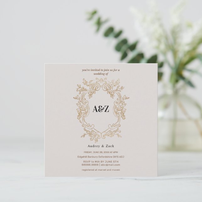 Minimalistische WEDING INVITATION CARD (Stehend Vorderseite)