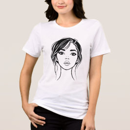 Minimalistische weibliche Gesichtslinienkunst-Port Tri-Blend Shirt