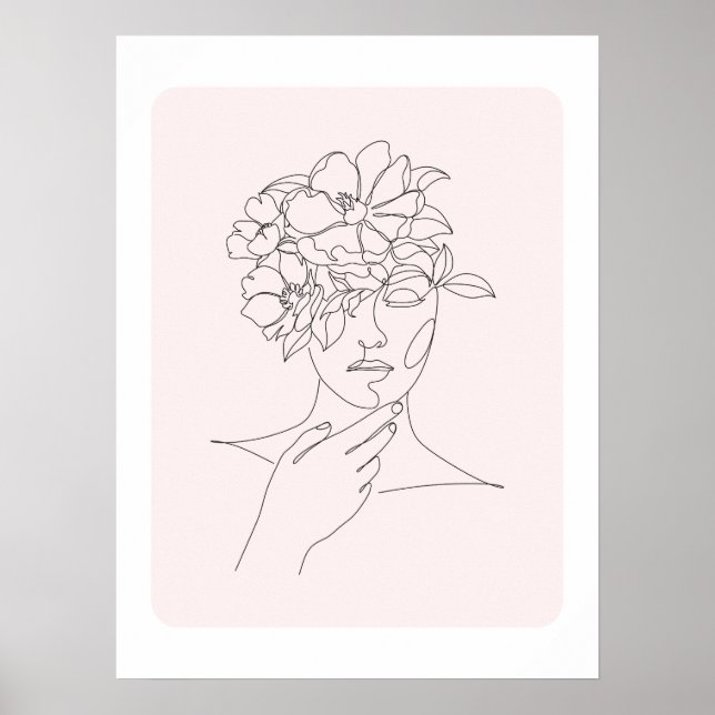 Minimalistische weibliche Linie Kunst Poster (Vorne)