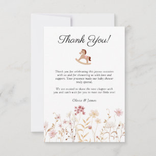 Minimalistische weiche pfirsichfarbene rosa floral dankeskarte