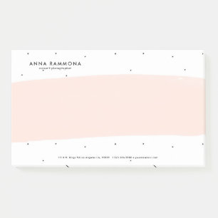 Minimalistische Weichpinke und weiße Pinselstriche Post-it Klebezettel