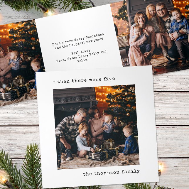 Minimalistische Weihnachten damals gab es fünf Fam Dreifach Gefaltete Urlaubskarte (Von Creator hochgeladen)