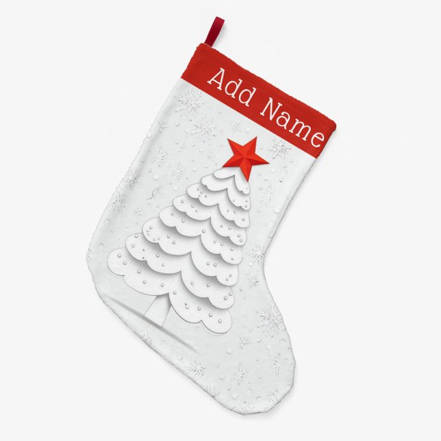 Minimalistische Weihnachten Großer Weihnachtsstrumpf (Vorderansicht (hängend))