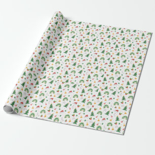 Minimalistische Weihnachten grün und gelb Geschenkpapier