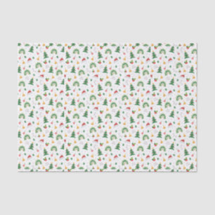 Minimalistische Weihnachten grün und gelb Seidenpapier