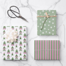 Minimalistische Weihnachten in Rosa und Grün