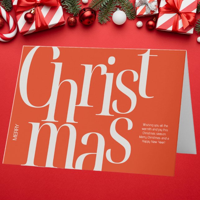 Minimalistische Weihnachten in Rot und Beige Karte (Von Creator hochgeladen)