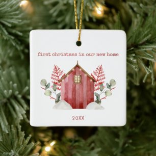 Minimalistische Weihnachten in unserem neuen Zuhau Keramikornament