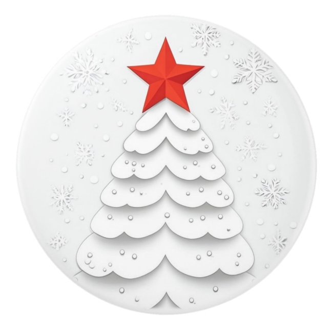 Minimalistische Weihnachten Keramikknauf (Vorderseite)