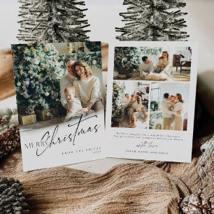 Minimalistische Weihnachten mit Fotokarte Einladung