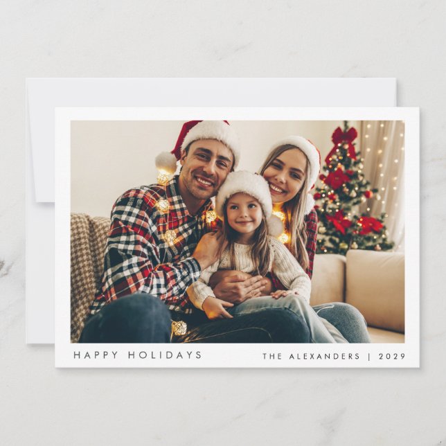 Minimalistische Weihnachten Modernes Foto Grün H (Vorderseite)