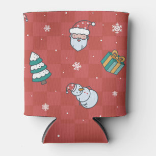Minimalistische Weihnachten: Rotes Nahtloses Desig Dosenkühler