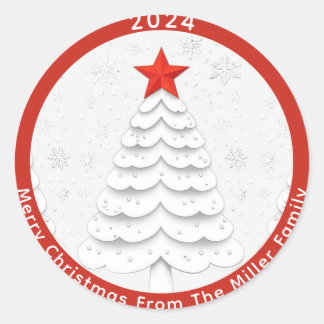 Minimalistische Weihnachten Runder Aufkleber