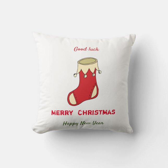 Minimalistische Weihnachten und Neues Jahr glückli Kissen (Vorderseite)