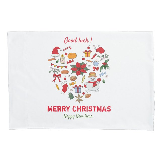 Minimalistische Weihnachten und Neues Jahr glückli Kissenbezug (Vorderseite)
