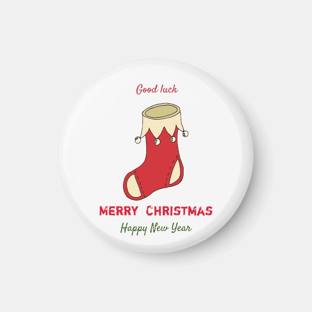 Minimalistische Weihnachten und Neues Jahr glückli Magnet (Vorne)