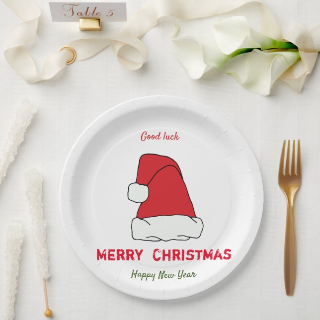 Minimalistische Weihnachten und Neues Jahr glückli Pappteller (Hochzeit)