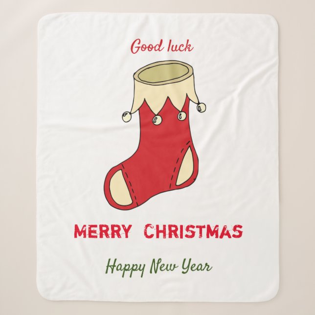 Minimalistische Weihnachten und Neues Jahr glückli Sherpadecke (Vorderseite)