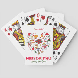 Minimalistische Weihnachten und Neues Jahr glückli Spielkarten