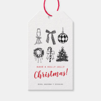 Minimalistische Weihnachts-Kalligrafie-Geschenkkar Geschenkanhänger