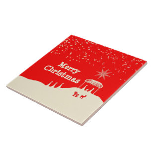 Minimalistische Weihnachts-Krippe Fliese