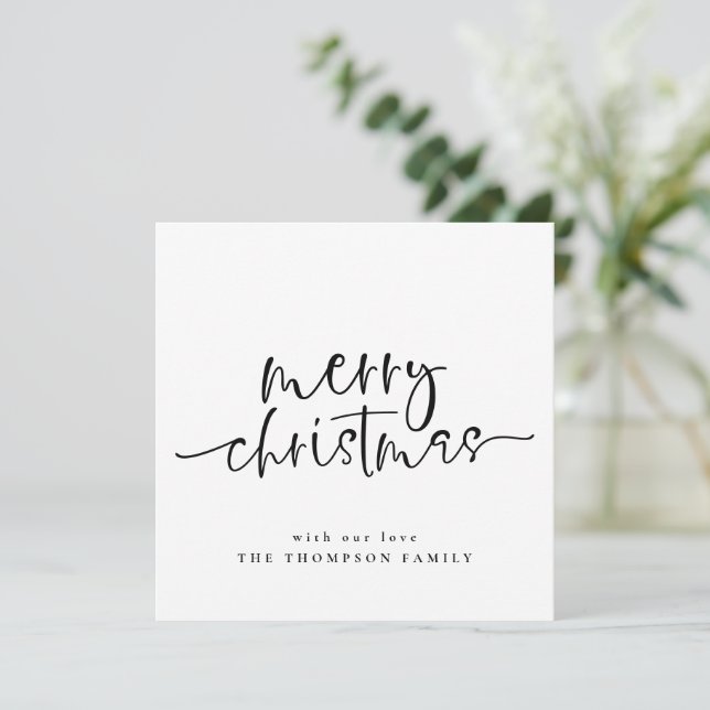 Minimalistische Weihnachts-Platz-Weihnachtskarte Mitteilungskarte (Stehend Vorderseite)