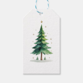 Minimalistische Weihnachts-Tannenbaum-Aufkleber –  Geschenkanhänger