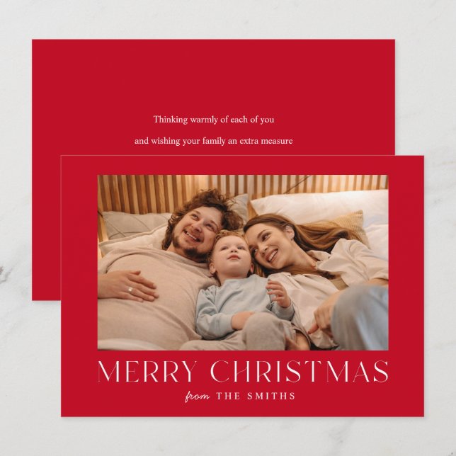 Minimalistische Weihnachts-Weihnachtsfotokarte Dankeskarte (Vorne/Hinten)