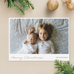 Minimalistische Weihnachts-Weihnachtsfotokarte Feiertagskarte