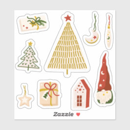 Minimalistische Weihnachtsaufkleber Aufkleber
