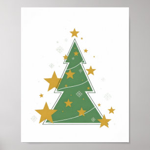 Minimalistische Weihnachtsbaum-Wandkunst – Moderne Poster