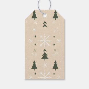 Minimalistische Weihnachtsbäume & Schneeflocken-Ge Geschenkanhänger