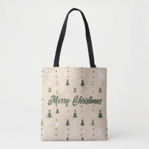 Minimalistische Weihnachtsbäume & Schneeflocken  Tasche