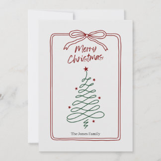 Minimalistische Weihnachtsbaumkarte Karte