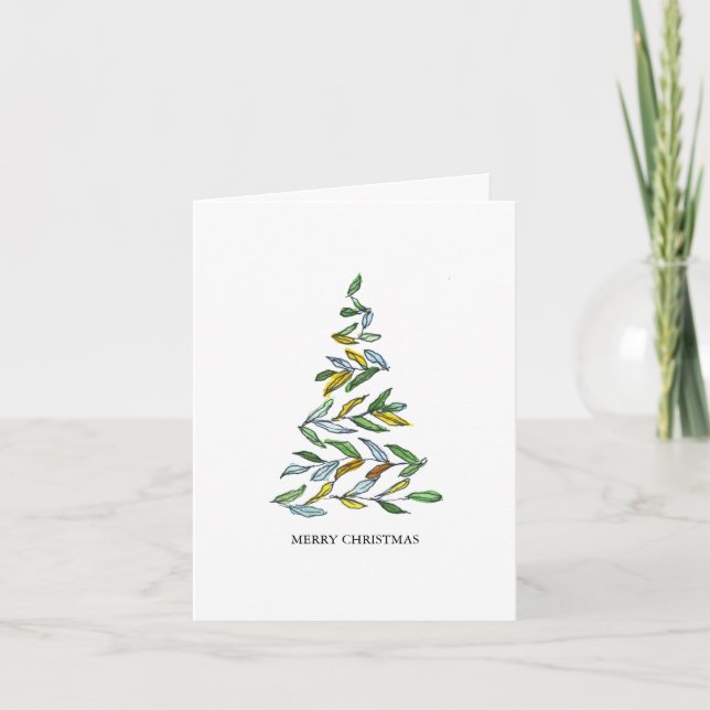 Minimalistische Weihnachtsbaumkarten Feiertagskarte (Vorderseite)