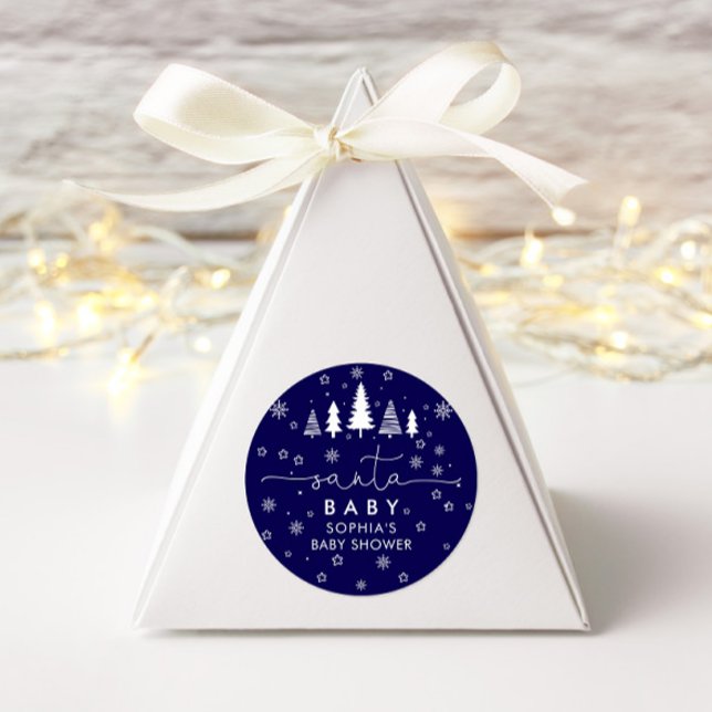 Minimalistische Weihnachtsdusche Runder Aufkleber (Von Creator hochgeladen)