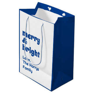 Minimalistische Weihnachtsfamilie Black Mittlere Geschenktüte