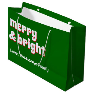 Minimalistische Weihnachtsfamilie Grün Große Geschenktüte