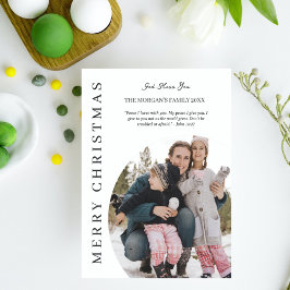 Minimalistische Weihnachtsfamilienbibliothekskarte Postkarte