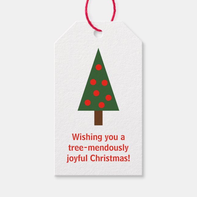 Minimalistische Weihnachtsfeiertage "Baum-mendous" Geschenkanhänger (Vorderseite)