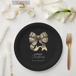 Minimalistische Weihnachtsfeiertage in Schwarz und Pappteller