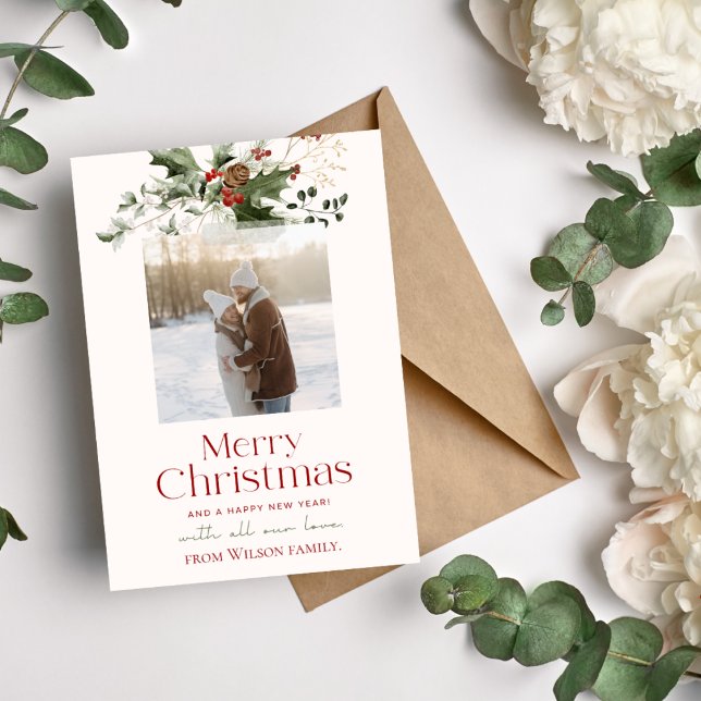 Minimalistische Weihnachtsfotokarte Feiertagskarte (Von Creator hochgeladen)