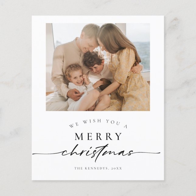 Minimalistische Weihnachtsfotokarte Flyer (Vorne)