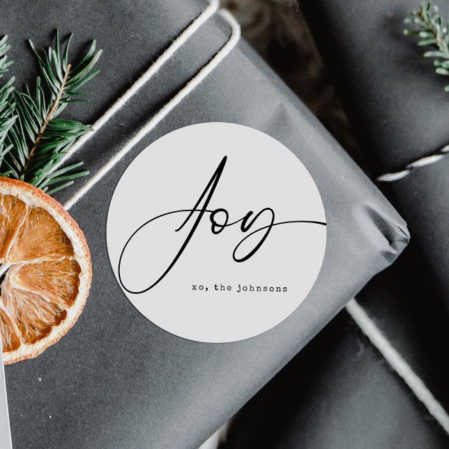 Minimalistische Weihnachtsfreude Runder Aufkleber (Von Creator hochgeladen)