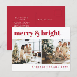 Minimalistische Weihnachtsgrüße | Rot Postkarte