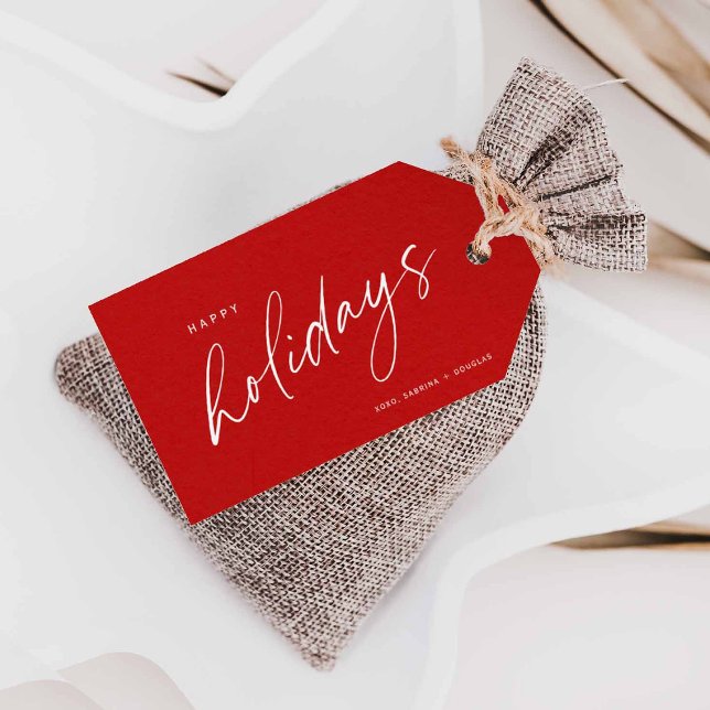 Minimalistische Weihnachtskalligraphie Geschenkanhänger (Von Creator hochgeladen)